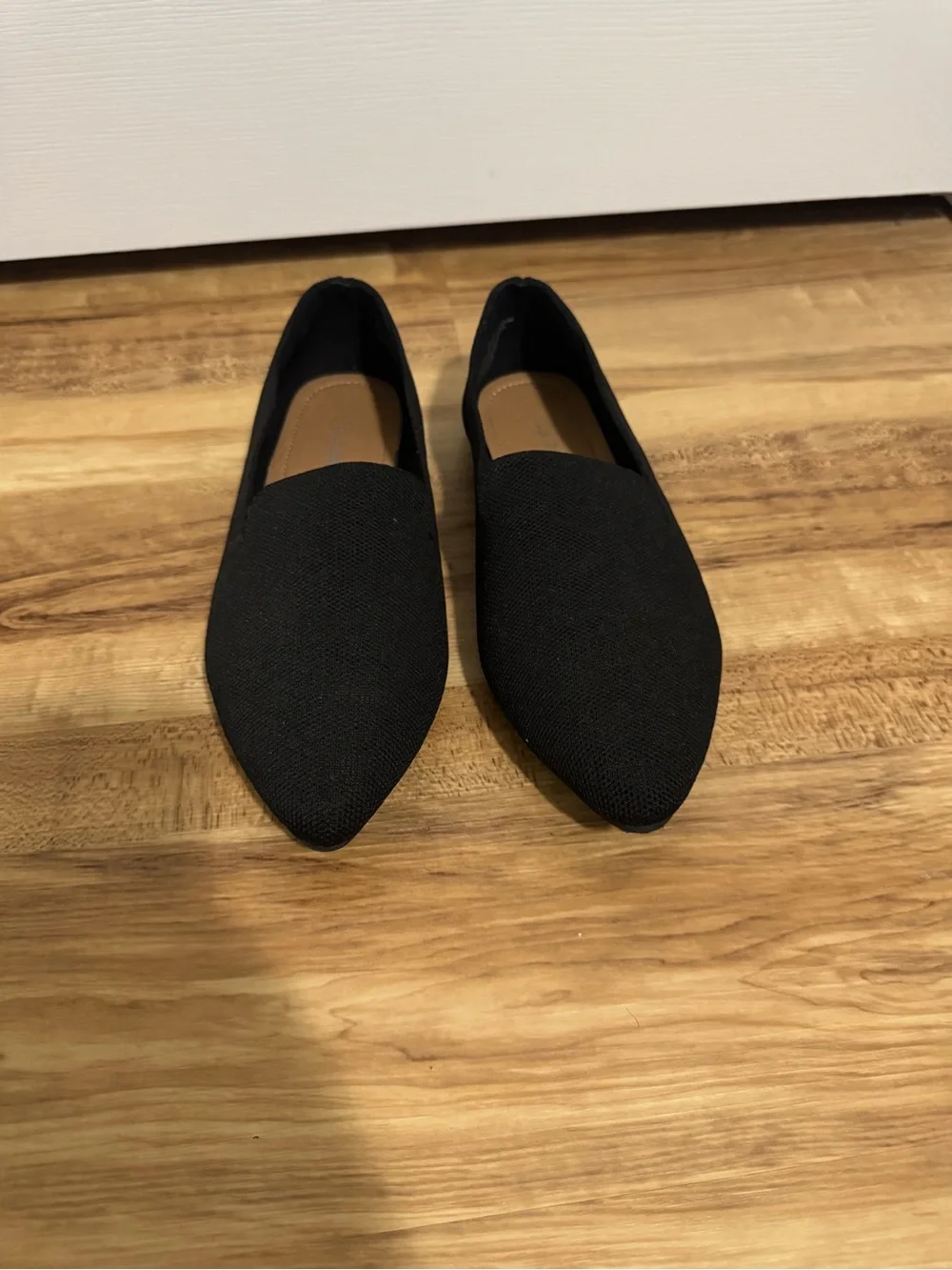 Women's Black Pointed Toe Slip-On Flats